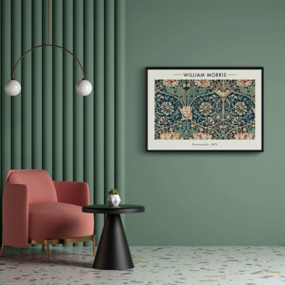 Walljar poster ingelijst - William Morris - Honeysuckle