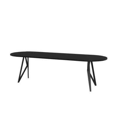 Studio HENK tafel Butterfly Plat ovaal - zwart frame, HPL Fenix nero ingo