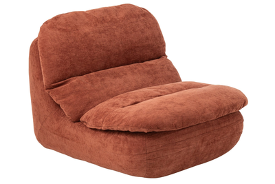 Loungestoel gecomprimeerd schuim roestbruin j-line