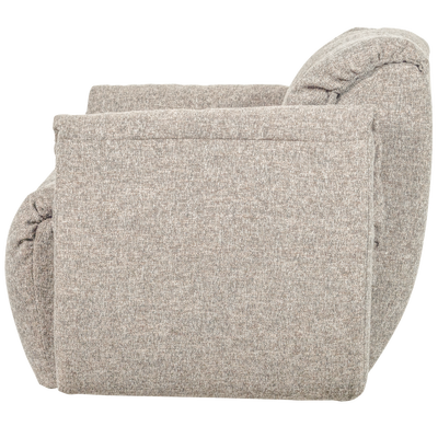 Baggy draaifauteuil geweven stof warmgrijs melange