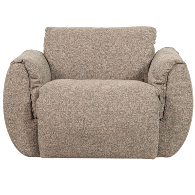 Baggy draaifauteuil geweven stof warmgrijs melange