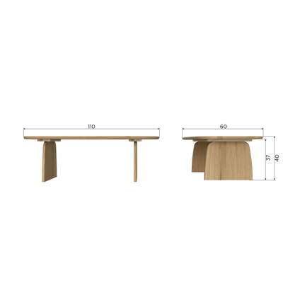 Tablo salontafel 110 cm eiken blacknight [fsc]
