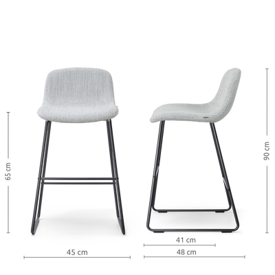 Barkruk Nino-Mats zwart onderstel 65 cm