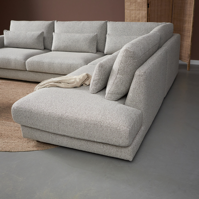 Hoekbank Lusaro Lichtgrijs Ottoman