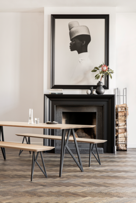 Studio HENK tafel Butterfly Rechthoekig - zwart frame, hardwax light 3041