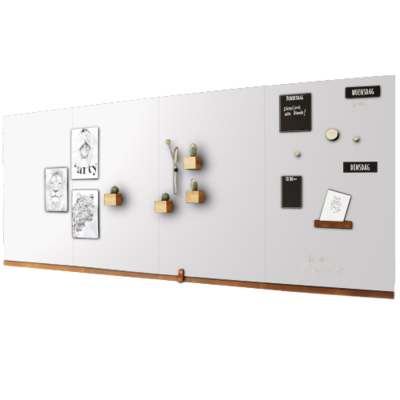 Magneetwand beschrijfbaar whiteboard Wit glossy 60x100 cm (4 stuks)
