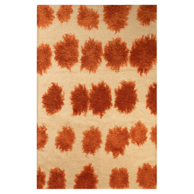 Paintball oranje en rood structuurpatroon hedendaags abstract vloerkleed