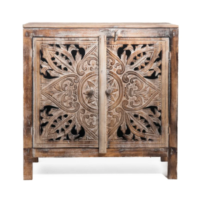 Houten kabinet kast mandala burned