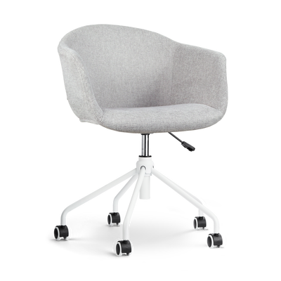 Nout-Otis bureaustoel wit onderstel - Gestoffeerde zitting met armleuningen