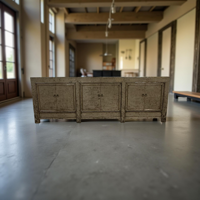 Dressoir 6 deur olijf/groen lak uniek