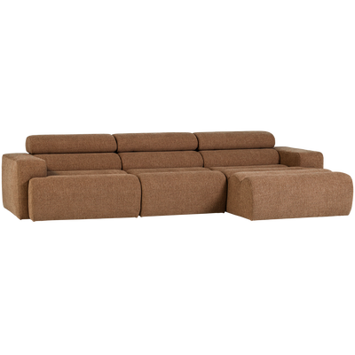 Novi chaise longue bank rechts donkerbruin melange