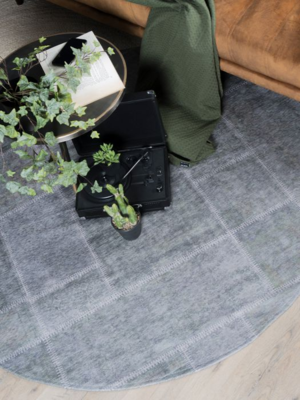 Vloerkleed Mijnen Rond - Donker groen