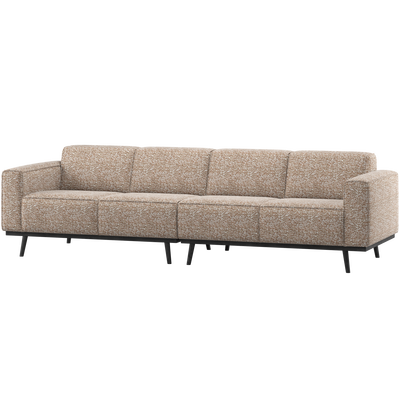 Statement 4-zits bank 280 cm chenille velvet perzikroze