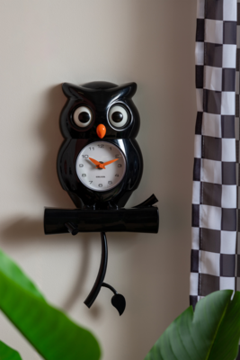 Wandklok Owl pendulum ABS