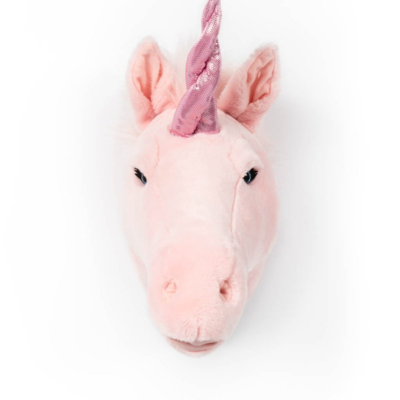 Dierenkop pluche eenhoorn roze