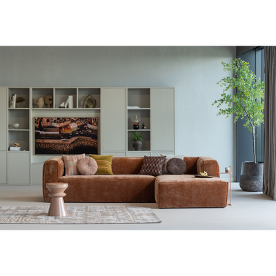 Bean hoekbank rechts chenille velvet taupe