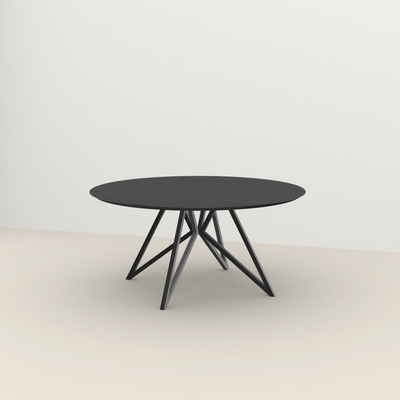 Studio HENK tafel Butterfly Rond QuadpodXL - zwart frame, zwarte beits