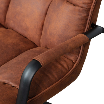 Jouke draaifauteuil met armleuning leerlook cognac [fsc]
