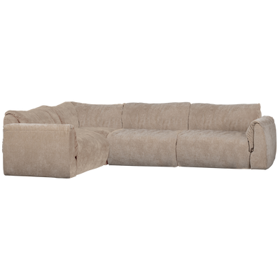 Baggy hoekbank links geweven chenille bruin