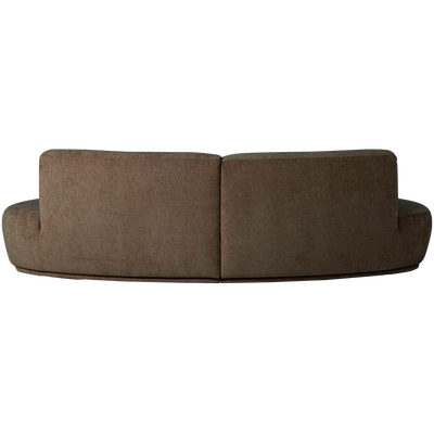 Batavier half ronde bank 4-zits velvet lichtbruin melange