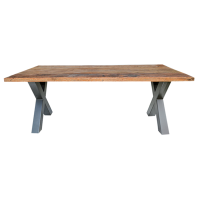 Eettafel Metz industriële X poot