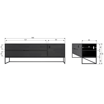 Silas tv meubel 180 cm eiken decor [fsc]