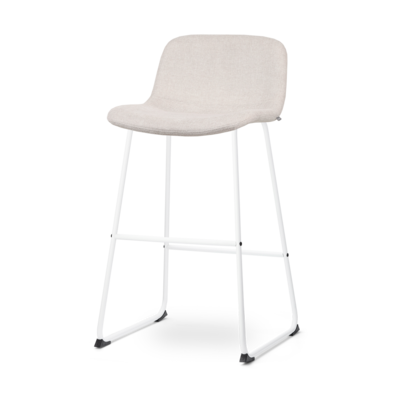 Barkruk Nino-Mats wit 75 cm - Gestoffeerde lage zitting