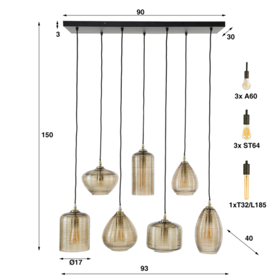 Hanglamp Nouveau Stripes