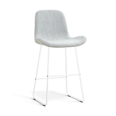 Barkruk Nino-Fé wit onderstel rib beige 75 cm