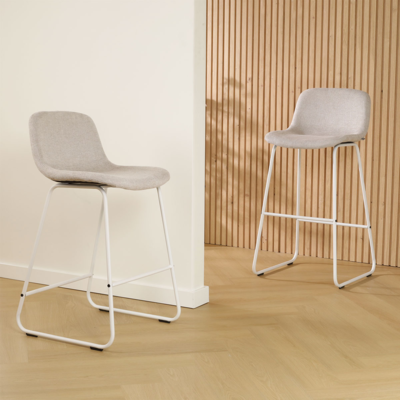 Barkruk Nino-Mats wit 75 cm - Gestoffeerde lage zitting