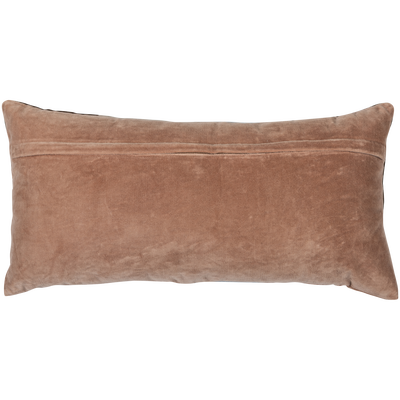 Laon kussens velvet naturel/blauw - set van 3