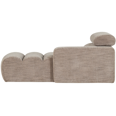 Novi chaise longue element arm rechts boucle karamelbruin