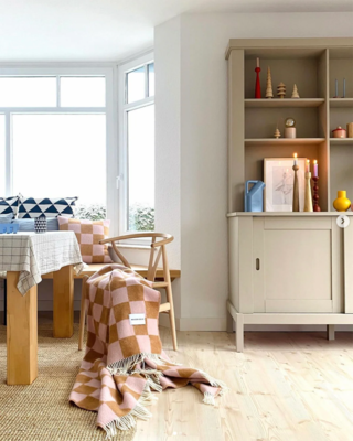 Maison Deux plaid Checkerboard Terra Roze