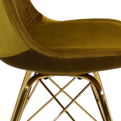 Kuipstoel Velvet goud frame