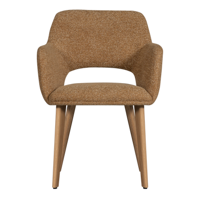 Murat eetkamerstoel taupe met houten poot naturel