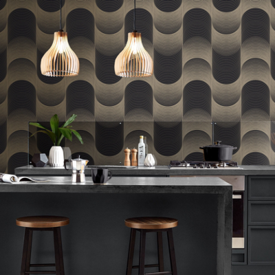 Graham &amp; Brown  vliesbehang  Eclipse Black &amp; Gold