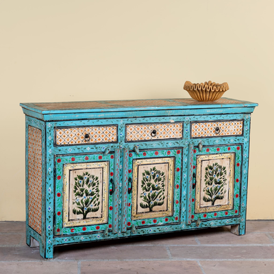Kaveh - Handbeschilderd Oud Houten Dressoir 