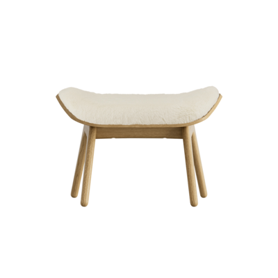 Ottoman houten voetenbank The Reader - naturel eiken