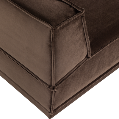 Manu chaise longue bank rechts velvet bruin [fsc]