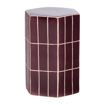 Plu decoratieve bijzettafel 42x30x26 cm keramiek paars