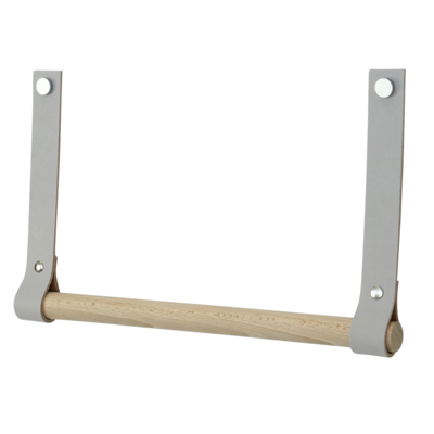 Leren keukenrolhouder (roldrager: rondhout)