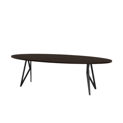 Studio HENK tafel Butterfly Ovaal - zwart frame, gerookte beits