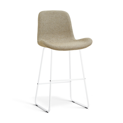 Barkruk Nino-Fé wit onderstel rib beige 75 cm