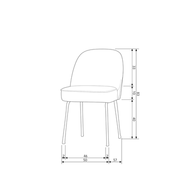 Vogue eetkamerstoel structure velvet brass