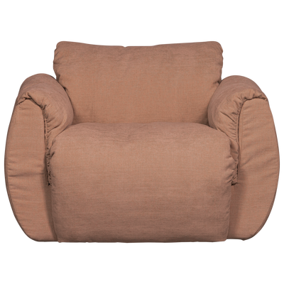 Baggy draaifauteuil geweven stof warmgrijs melange