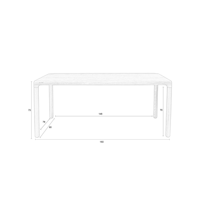 Zuiver Storm eettafel Naturel