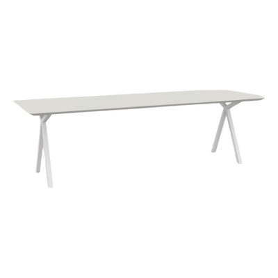 Studio HENK tafel Slim X-type Rechthoekig - wit frame, HPL Fenix bianco kos