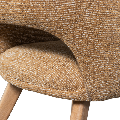 Murat eetkamerstoel taupe met houten poot naturel