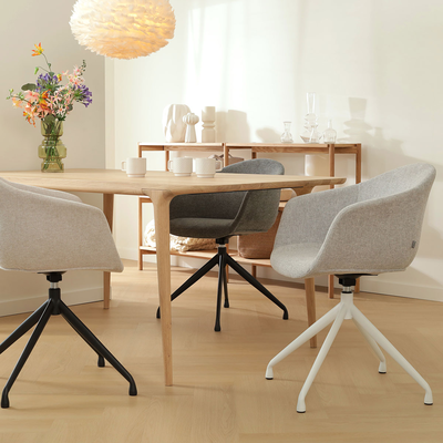 Draaibare eetkamerstoel Nola-Otis - zwart onderstel