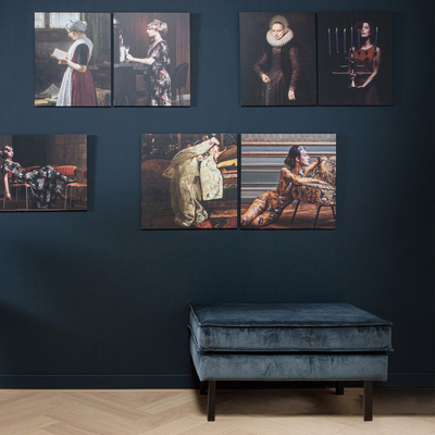Rodeo hocker op poten velvet kastanjebruin